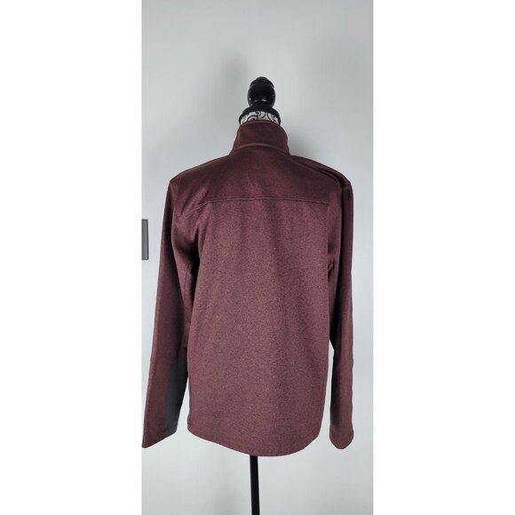 The North Face Mens Large Textured Cap Rock 1/4 Zip Fleece Pullover Burgandy - Picture 7 of 13